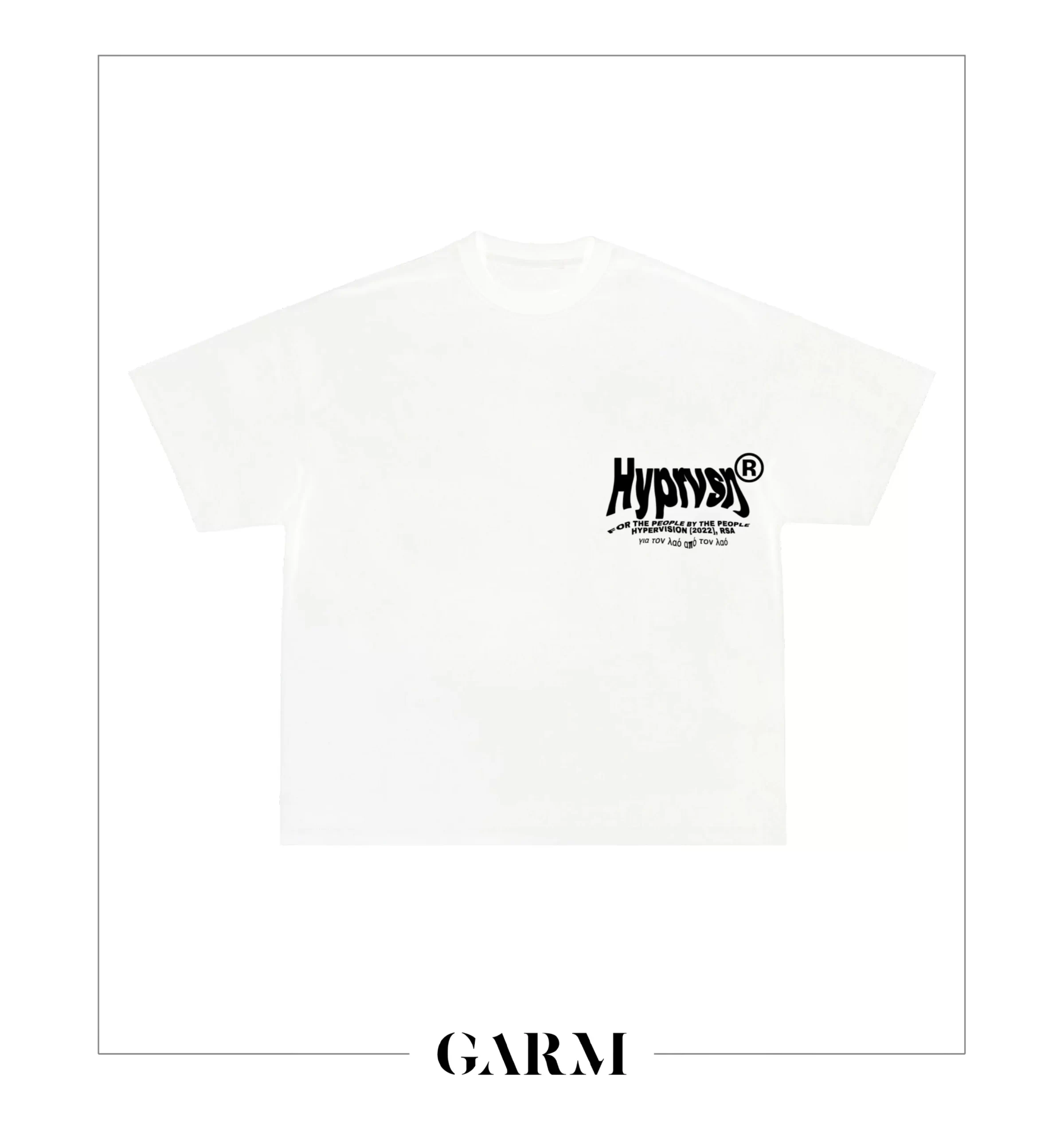 HV10 WHITE A/W T-shirt by Hypervision available on Garm