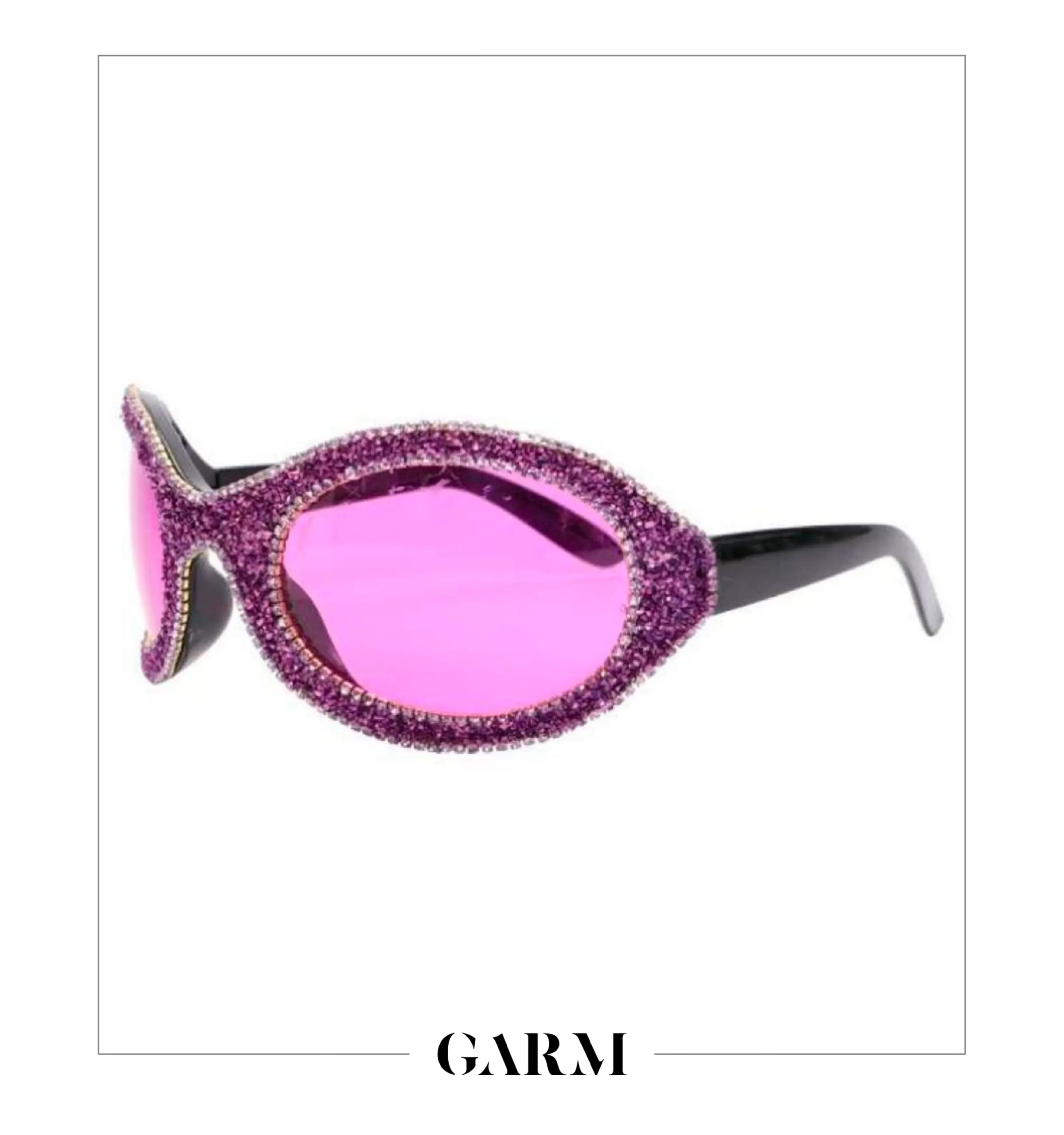 Hand-made Pink Y2K Crystal Shades available on GARM