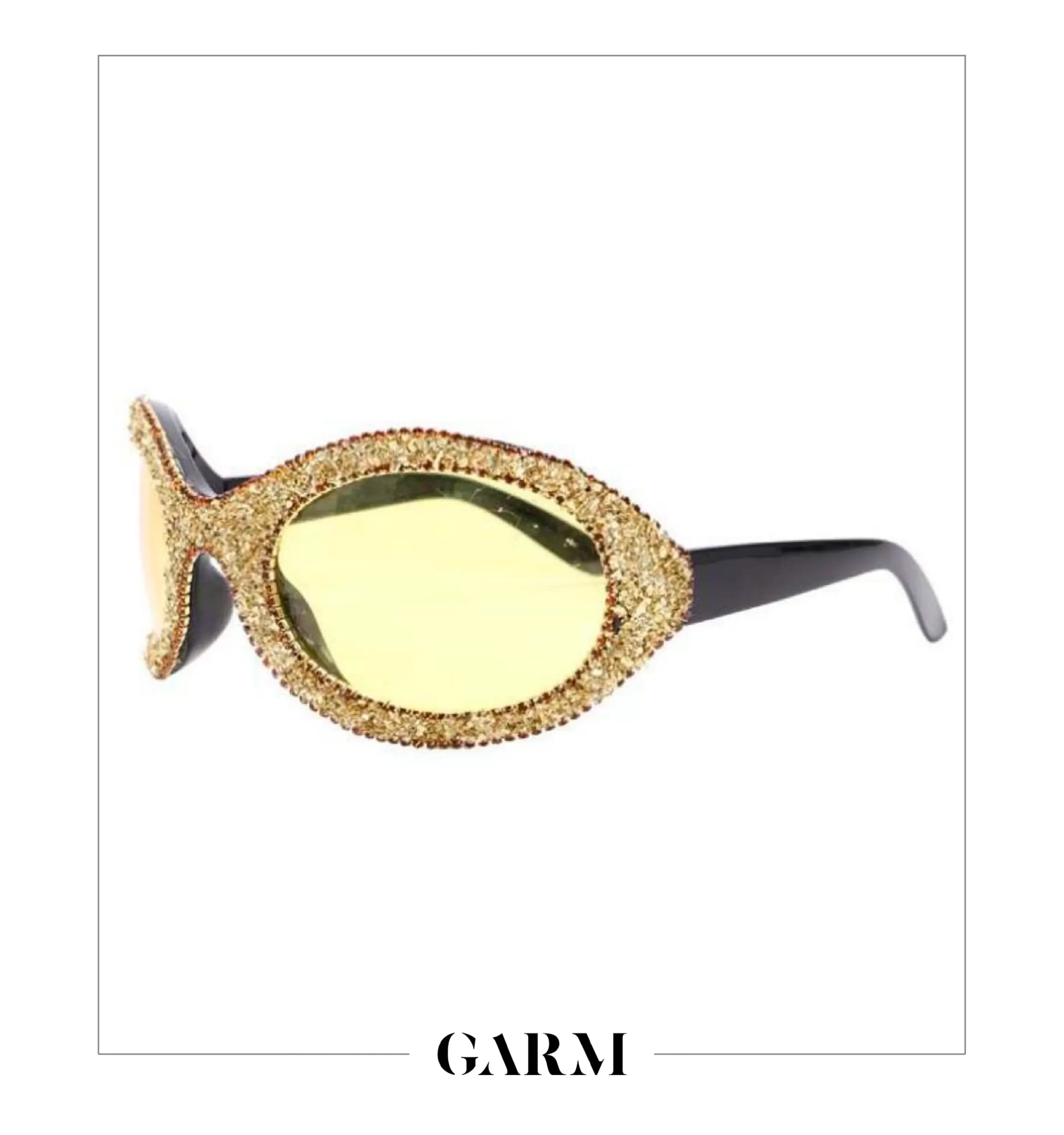 Hand-made in Africa, the Gold Y2K Crystal Shades by 1941 are available on on Garm